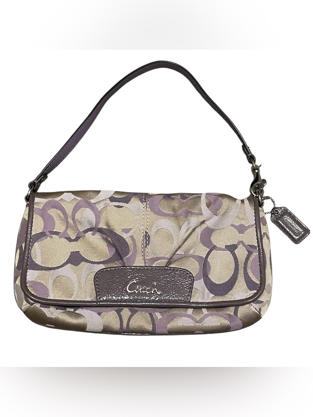 Vintage Y2K coach signature C logo mini shoulder bag purple/khaki